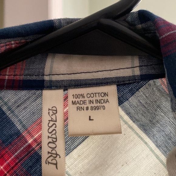 JanSport light weight plaid shirt size large - Picture 3 of 4